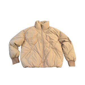 MEROKEETY Women Long Sleeve Zipper Puffer Jacket Winter Quilted Short Down Coat